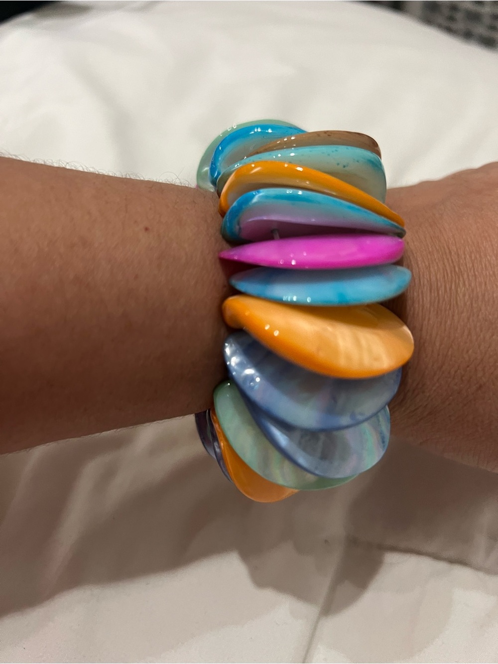 Multi-color  Shell Abalone MOP Stretchy Bracelet